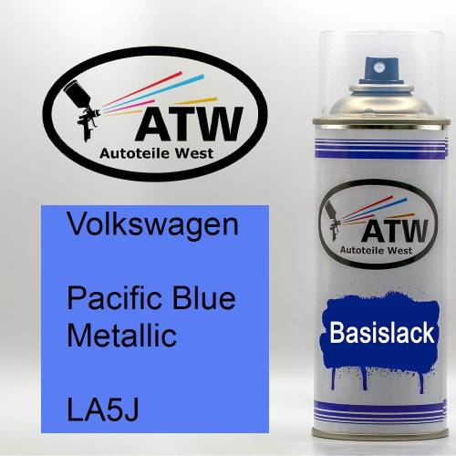 Volkswagen, Pacific Blue Metallic, LA5J: 400ml Sprühdose, von ATW Autoteile West.